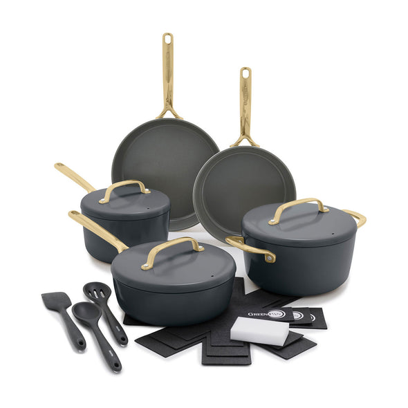 GP5 Nonstick 11-Piece Cookware Set with Champagne Handles