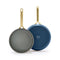 GP5 Nonstick 2-Piece Frypan Set with Champagne Handles  option Marine Blue