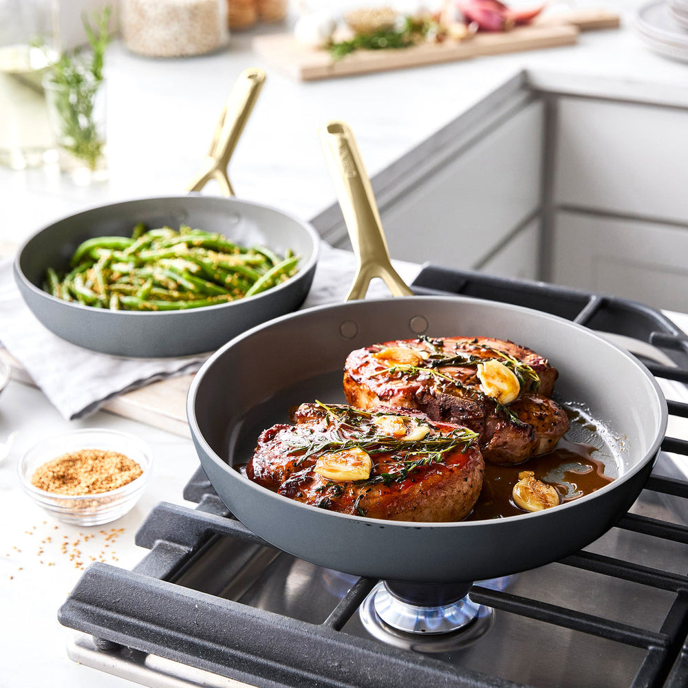GP5 Nonstick 2-Piece Frypan Set with Champagne Handles