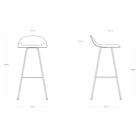 GUBI 3D Non Upholstered Bar and Counter Stool - Center Base