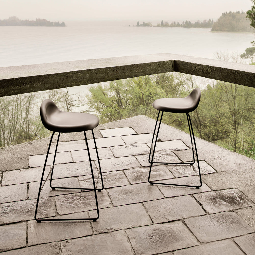 GUBI 3D Non Upholstered Bar and Counter Stool - Sledge Base