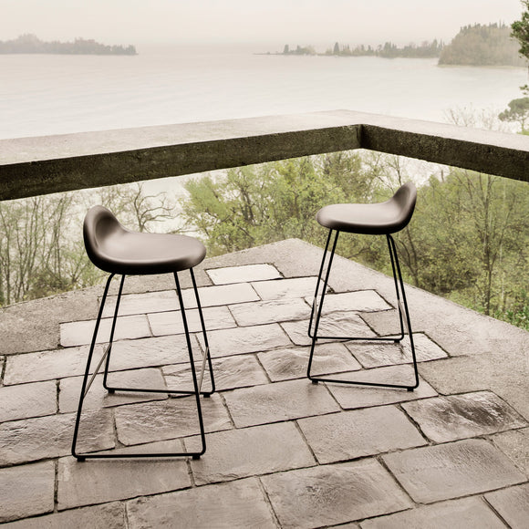 GUBI 3D Non Upholstered Bar and Counter Stool - Sledge Base