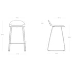 GUBI 3D Non Upholstered Bar and Counter Stool - Sledge Base