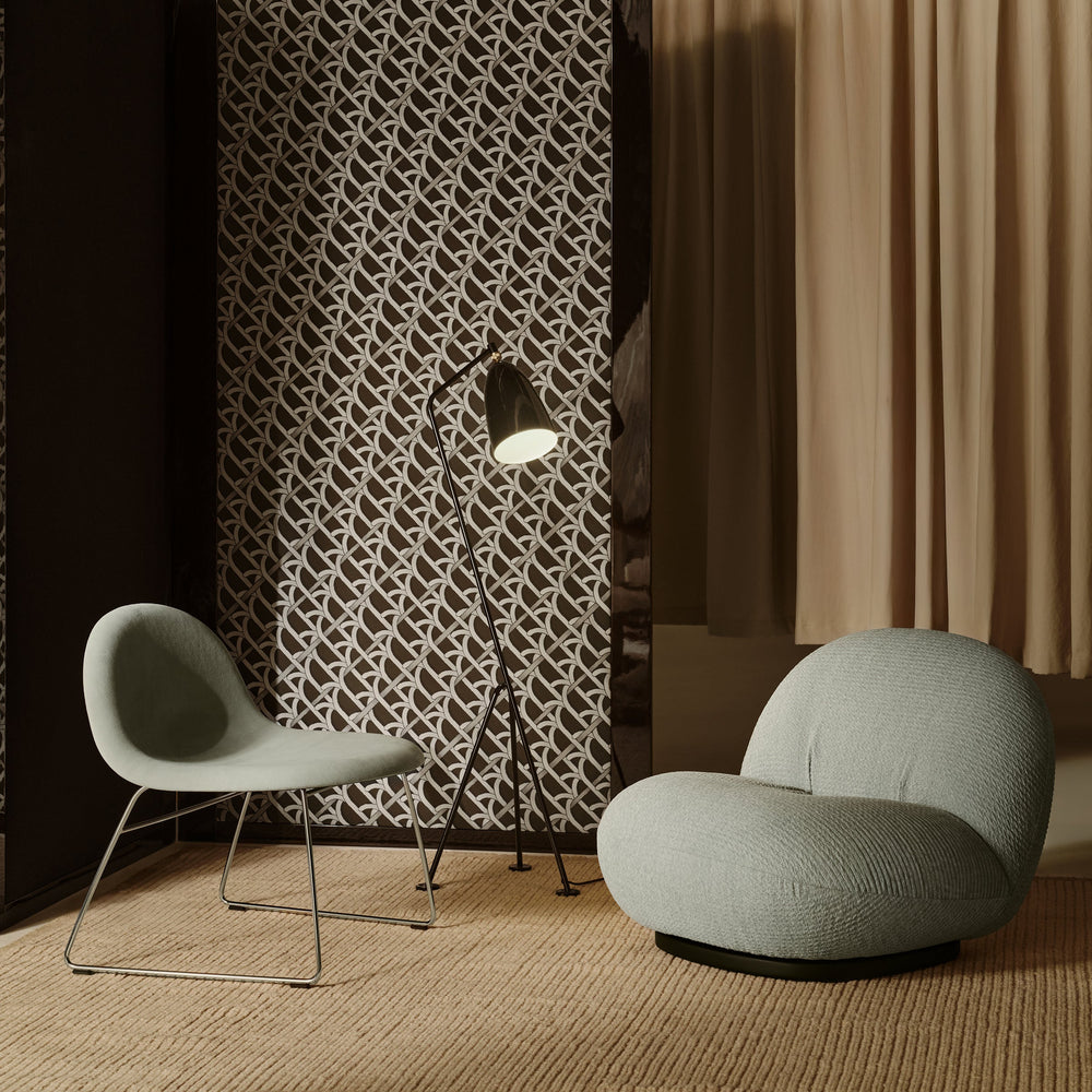 GUBI 3D Upholstered Lounge Chair - Sledge Base