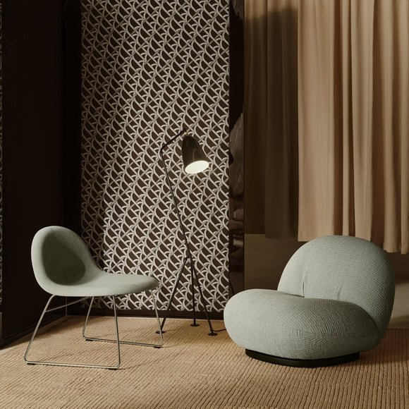 GUBI 3D Upholstered Lounge Chair - Sledge Base