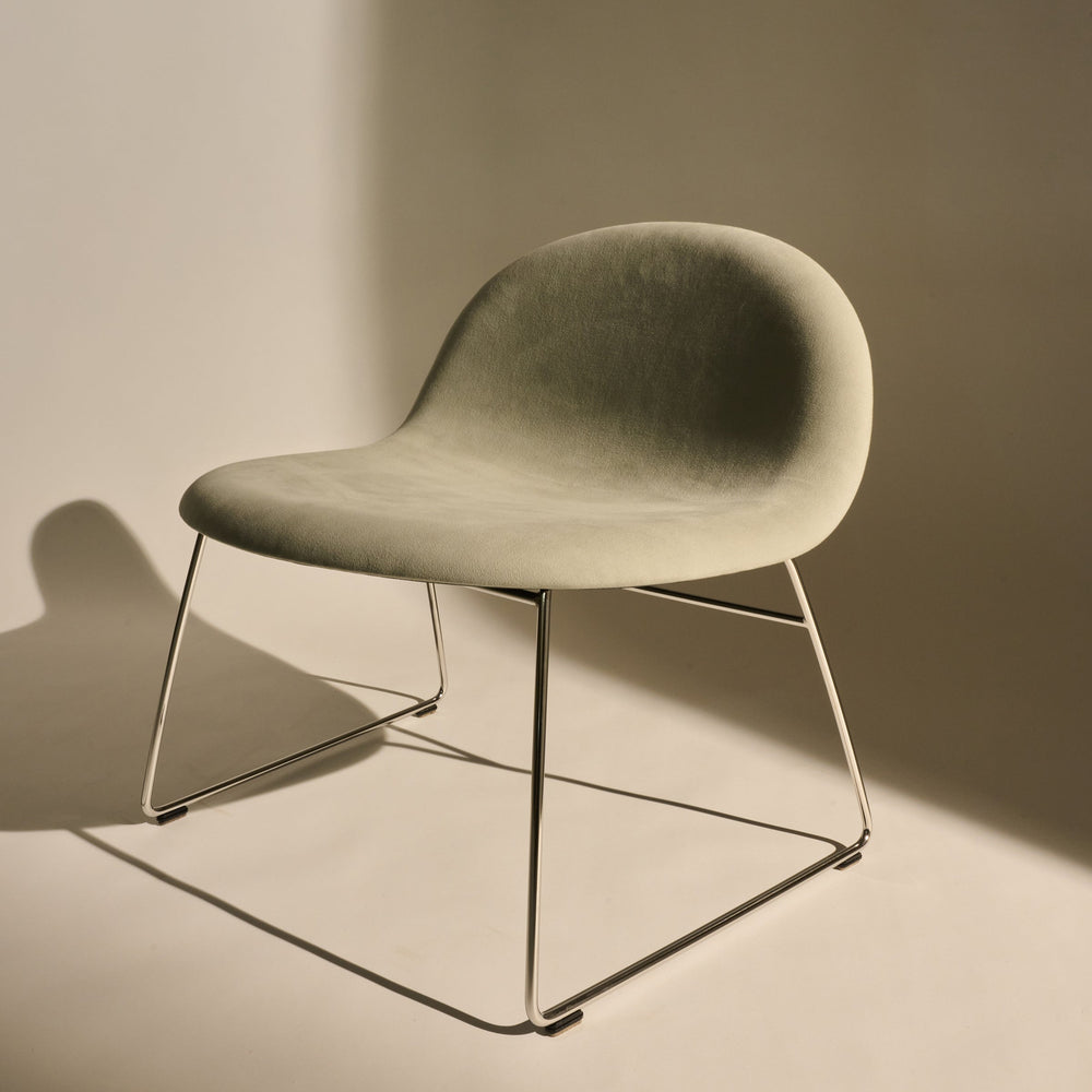 GUBI 3D Upholstered Lounge Chair - Sledge Base