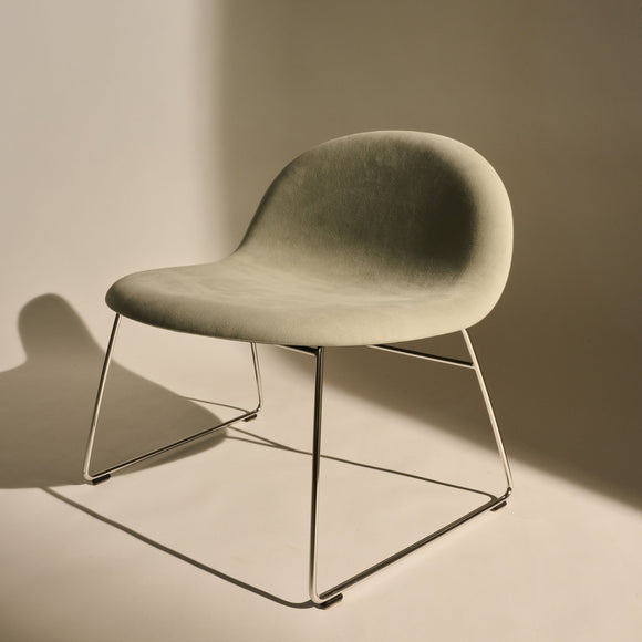 GUBI 3D Upholstered Lounge Chair - Sledge Base