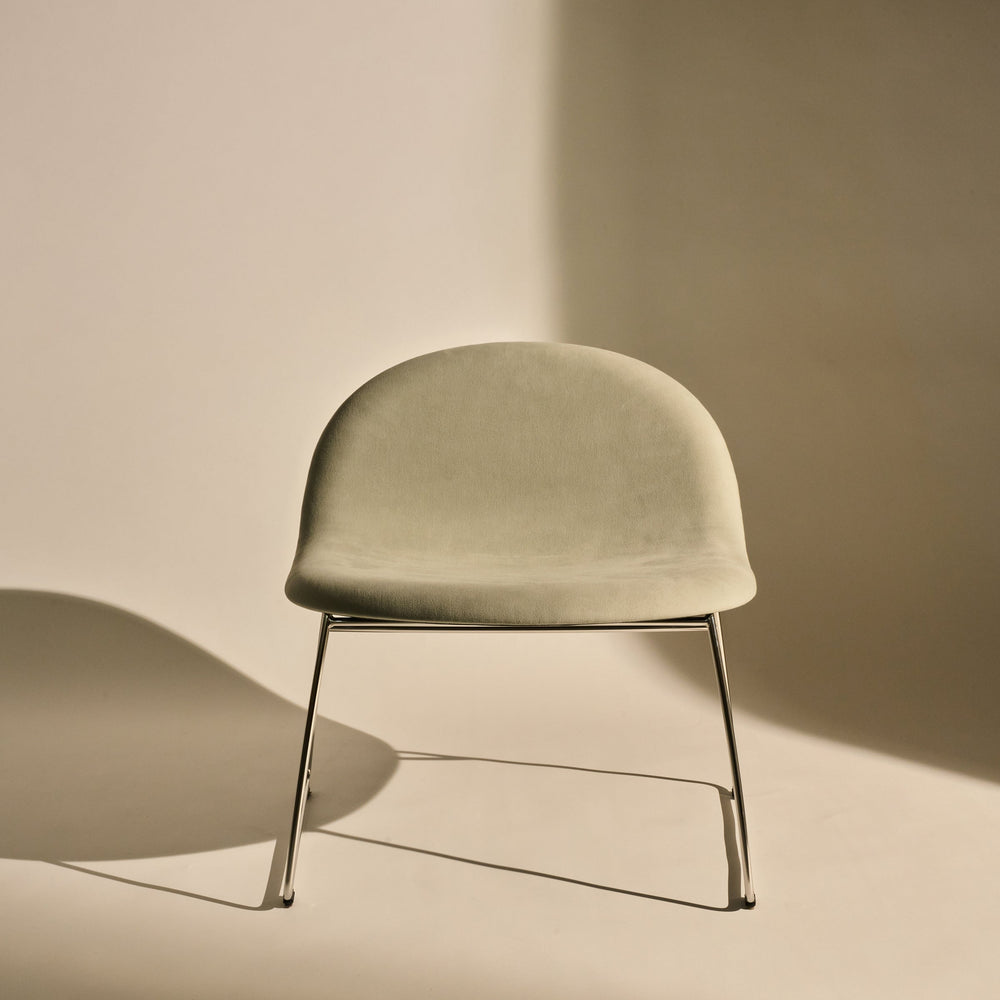 GUBI 3D Upholstered Lounge Chair - Sledge Base