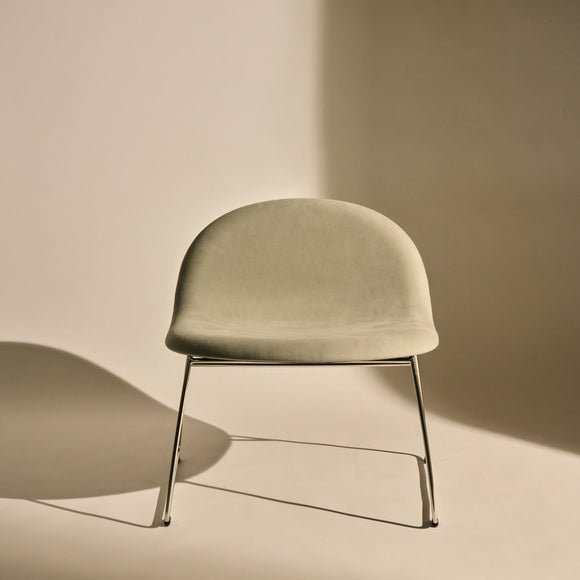 GUBI 3D Upholstered Lounge Chair - Sledge Base