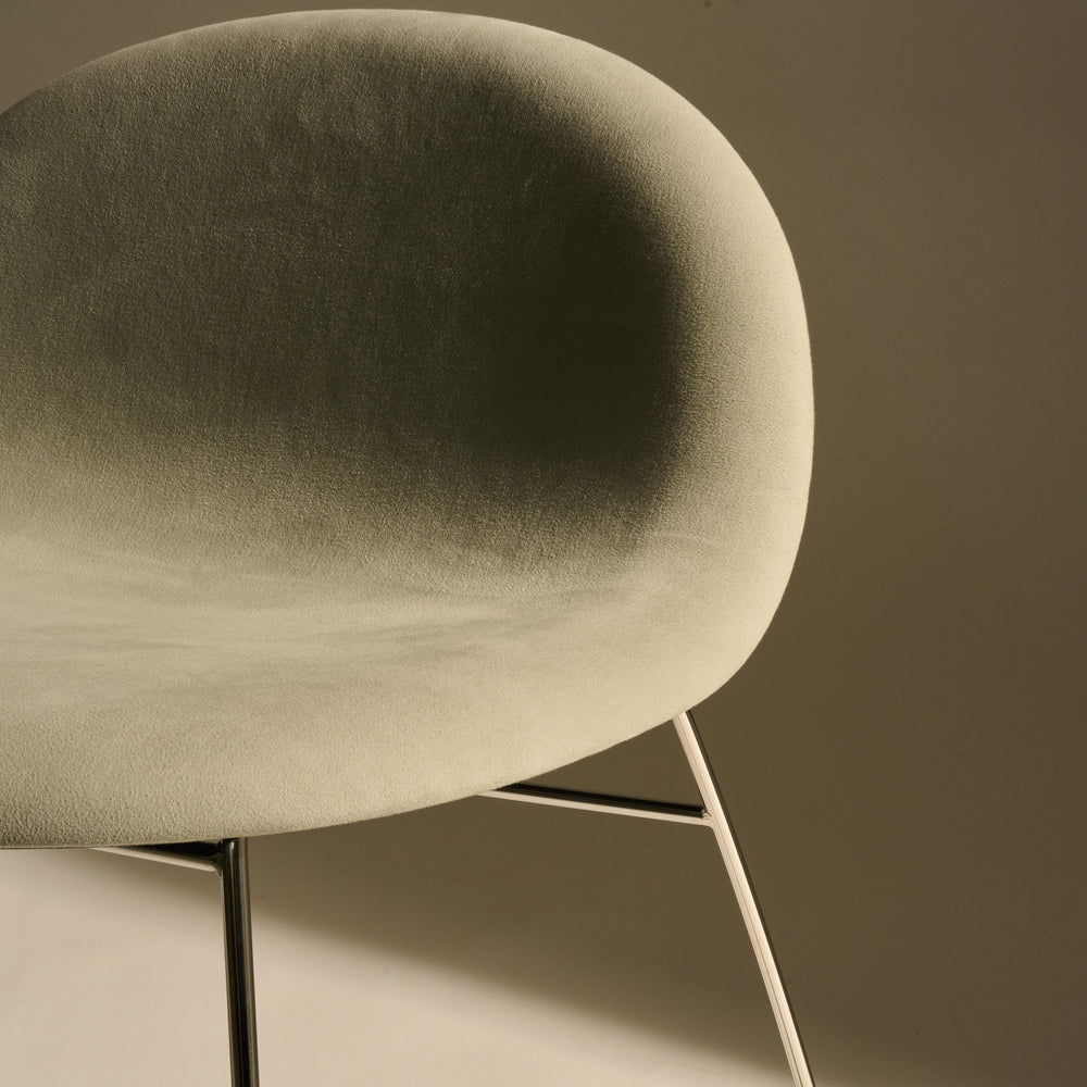 GUBI 3D Upholstered Lounge Chair - Sledge Base