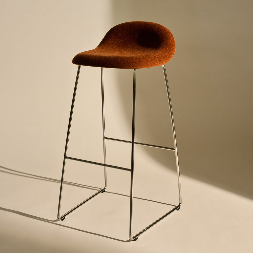 GUBI 3D Upholstered Bar and Counter Stool - Sledge Base