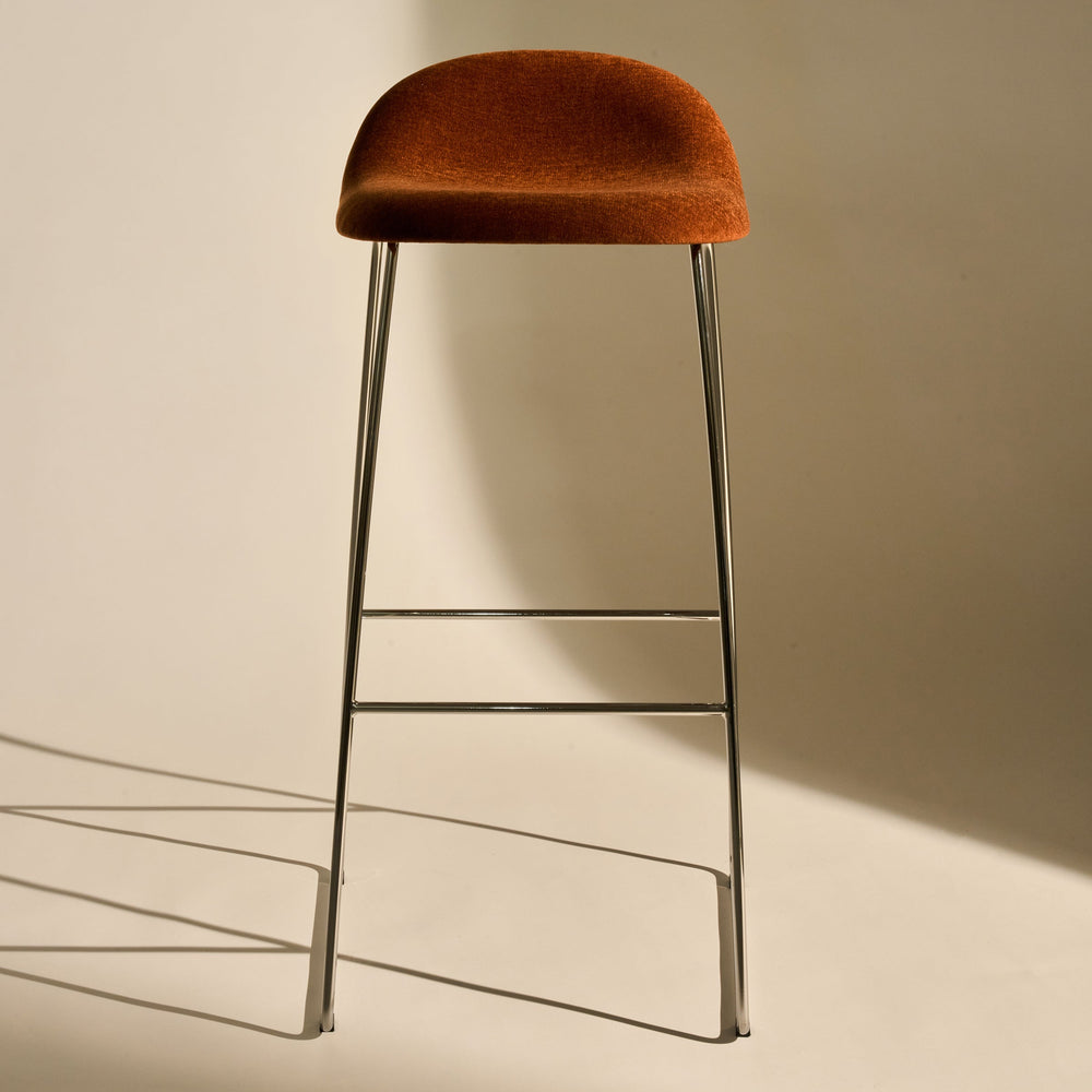 GUBI 3D Upholstered Bar and Counter Stool - Sledge Base