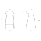 GUBI 3D Upholstered Bar and Counter Stool - Sledge Base