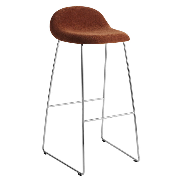 GUBI 3D Upholstered Bar and Counter Stool - Sledge Base