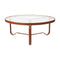 Adnet Circular Coffee Table  option Tan Leather