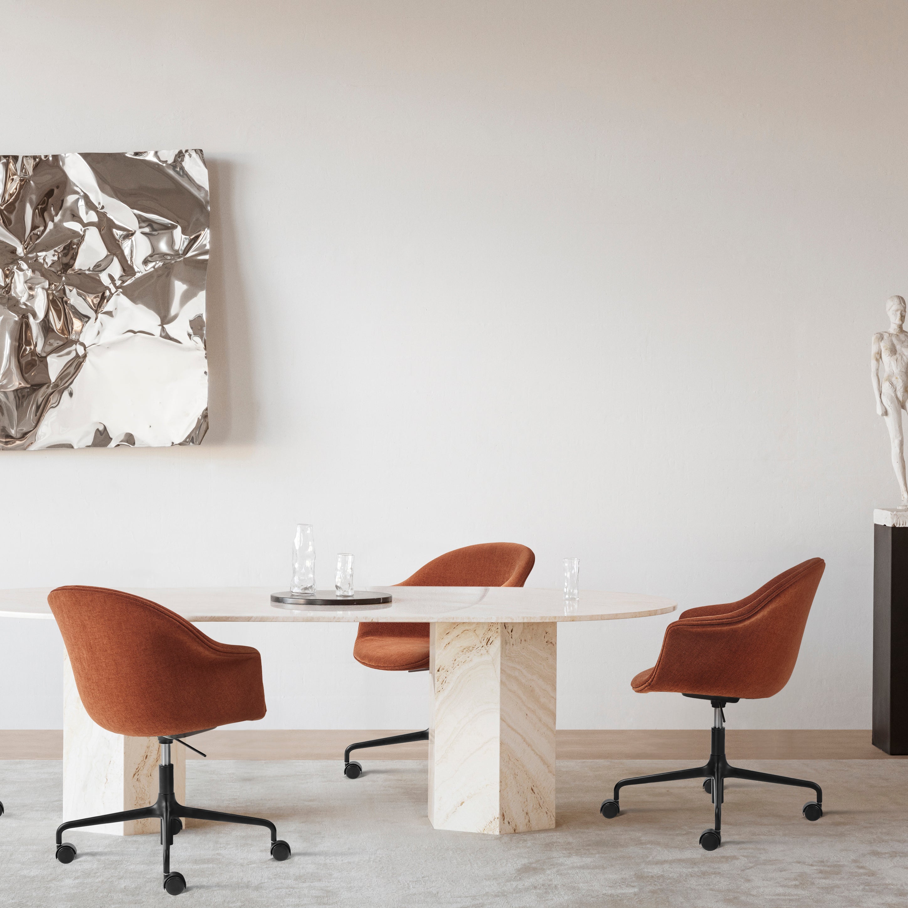 Gubi Bat Fully Upholstered Swivel Conference Chair - 2Modern