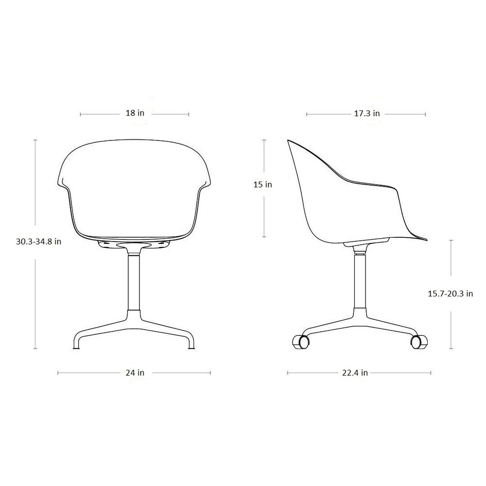 Bat Fully Upholstered Swivel Conference Chair