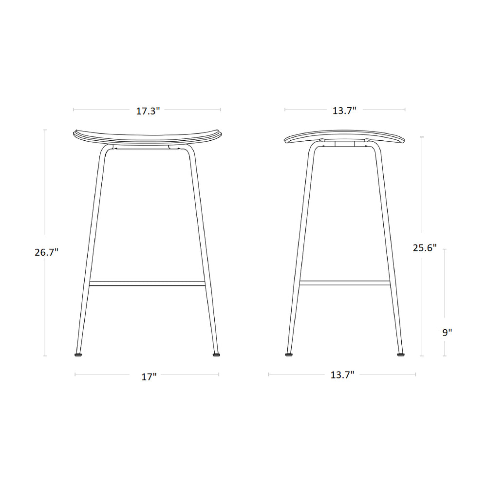 Beetle Fully Upholstered Backless Stool