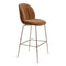 Beetle Soft Upholstered Bar and Counter Stool  option Dedar Sunday 112 / Antique Brass