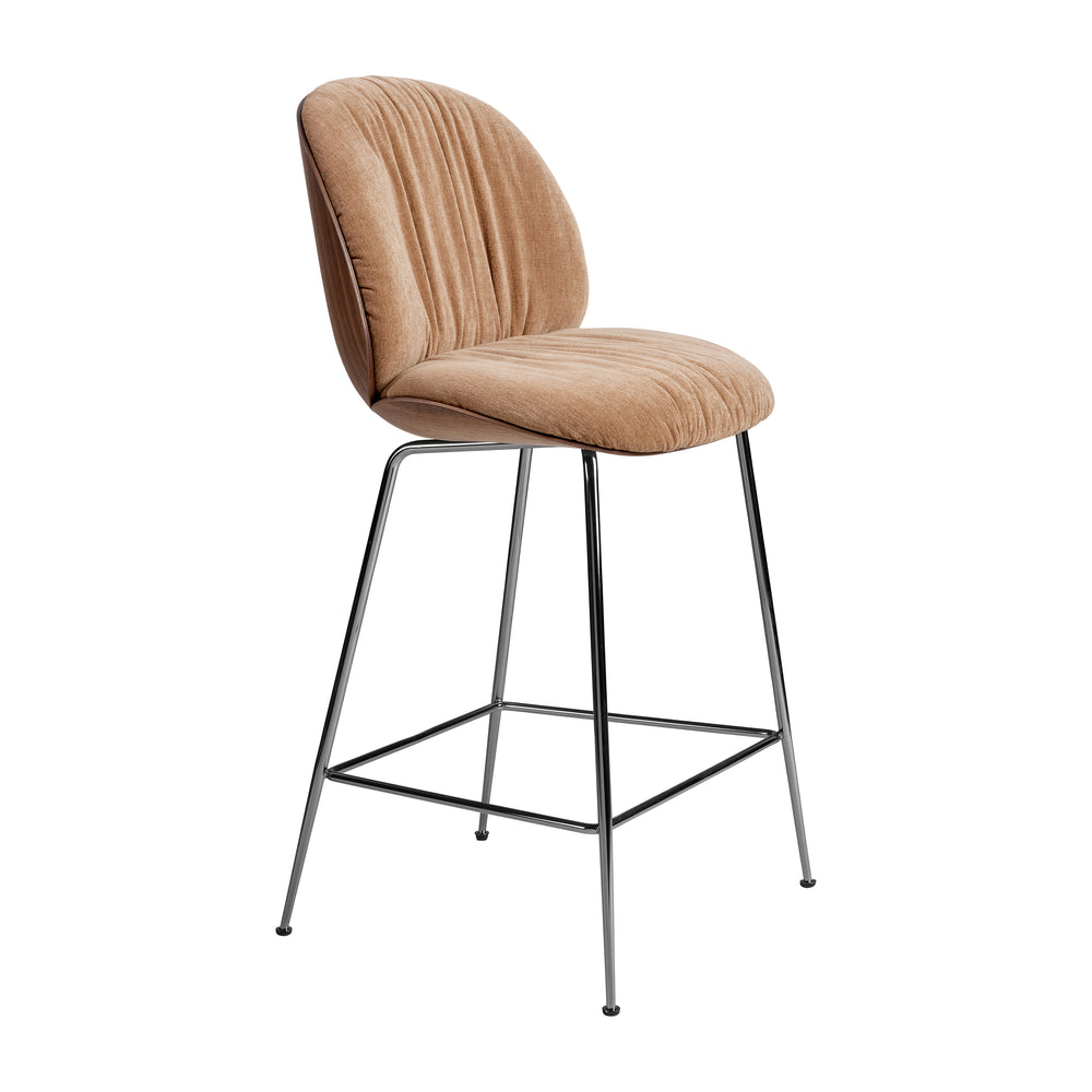 Beetle Soft Veneer Front Upholstered Bar and Counter Stool