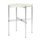 TS Round Side Table  option Neutral White Travertine