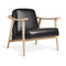 Baltic Lounge Chair  option Saddle Black Leather