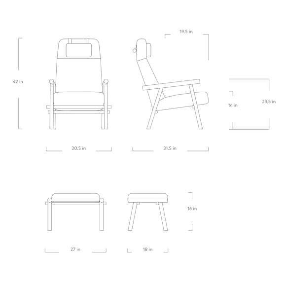 Labrador Lounge Chair and Ottoman