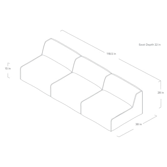 Nexus Modular 3-Pc Sofa
