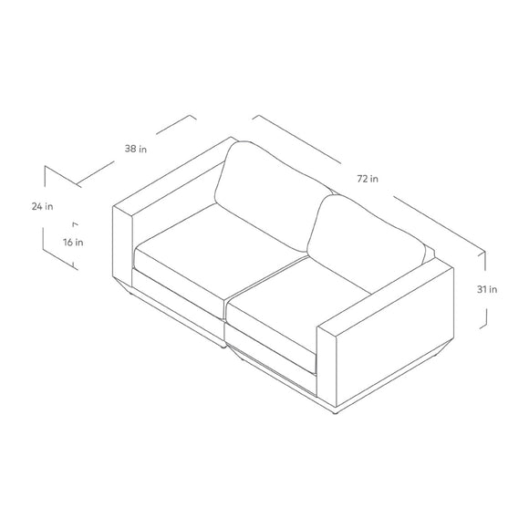 Podium Modular 2-piece Sofa