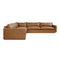 Sola Bi-Sectional Sofa  option Raleigh Chestnut Leather