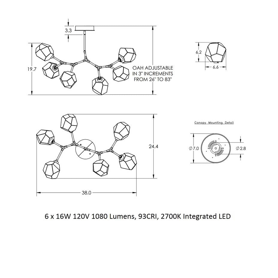 Gem Modern Branch Chandelier