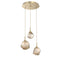 Gem Round Multi-Light Pendant Light  option Gilded Brass