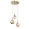 Gem Round Multi-Light Pendant Light  option Heritage Brass