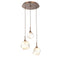 Gem Round Multi-Light Pendant Light  option Amber Glass