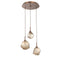Gem Round Multi-Light Pendant Light  option Bronze Glass