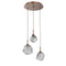 Gem Round Multi-Light Pendant Light  option Smoke Glass