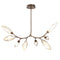 Rock Crystal Modern Branch Chandelier  option Flat Bronze