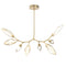 Rock Crystal Modern Branch Chandelier  option Gilded Brass