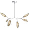 Rock Crystal Modern Branch Chandelier  option Chilled Bronze