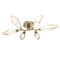 Rock Crystal Organic LED Semi Flush Mount  option Gilded Brass