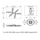 Rock Crystal Organic LED Semi Flush Mount