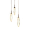 Rock Crystal Round Multi-Light LED Pendant Light  option Flat Bronze