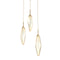 Rock Crystal Round Multi-Light LED Pendant Light  option Gilded Brass
