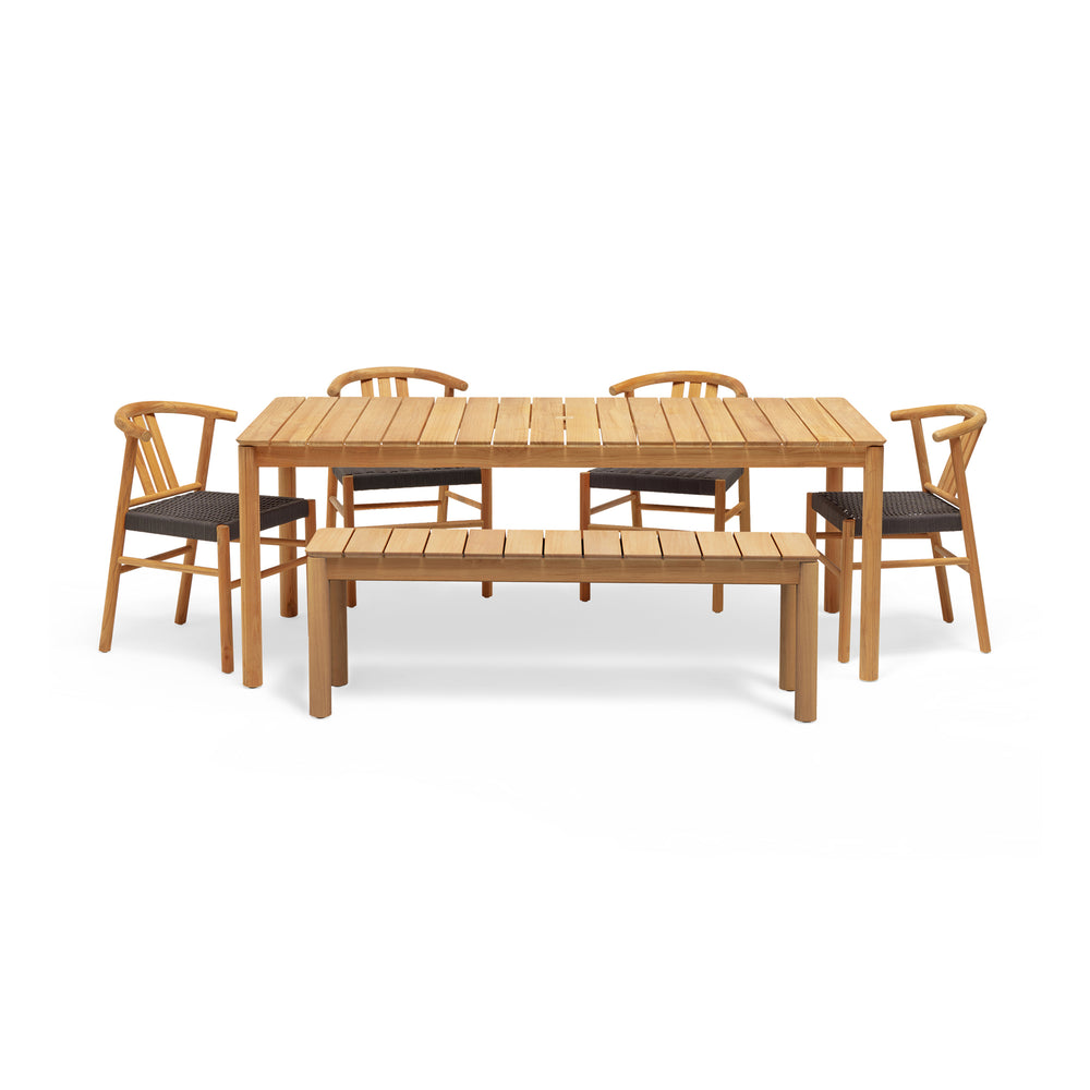 Haven Outdoor Rectangular Dining Set with Bench