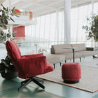 Lud'o Lounge Chair with Ottoman Spokes Base