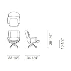 Lud'o Lounge Chair with Ottoman Spokes Base
