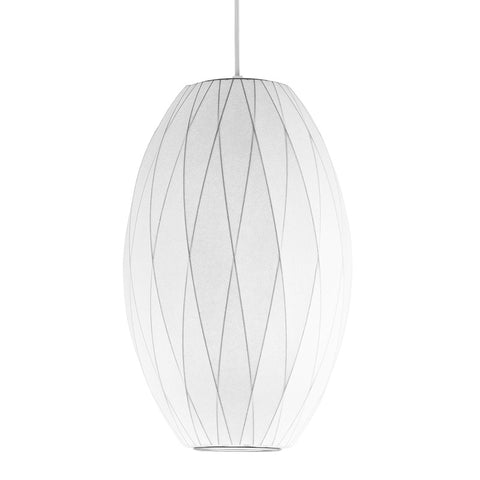 Medium: 13 in diameter / 10 ft Nelson Cigar Crisscross Bubble Pendant Light