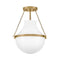 Collins Semi Flush Mount  option Heritage Brass