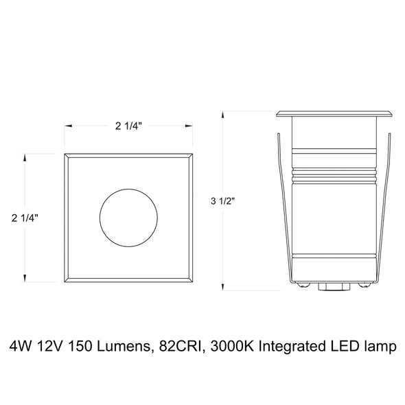 Dot Square Outdoor LED Button Light