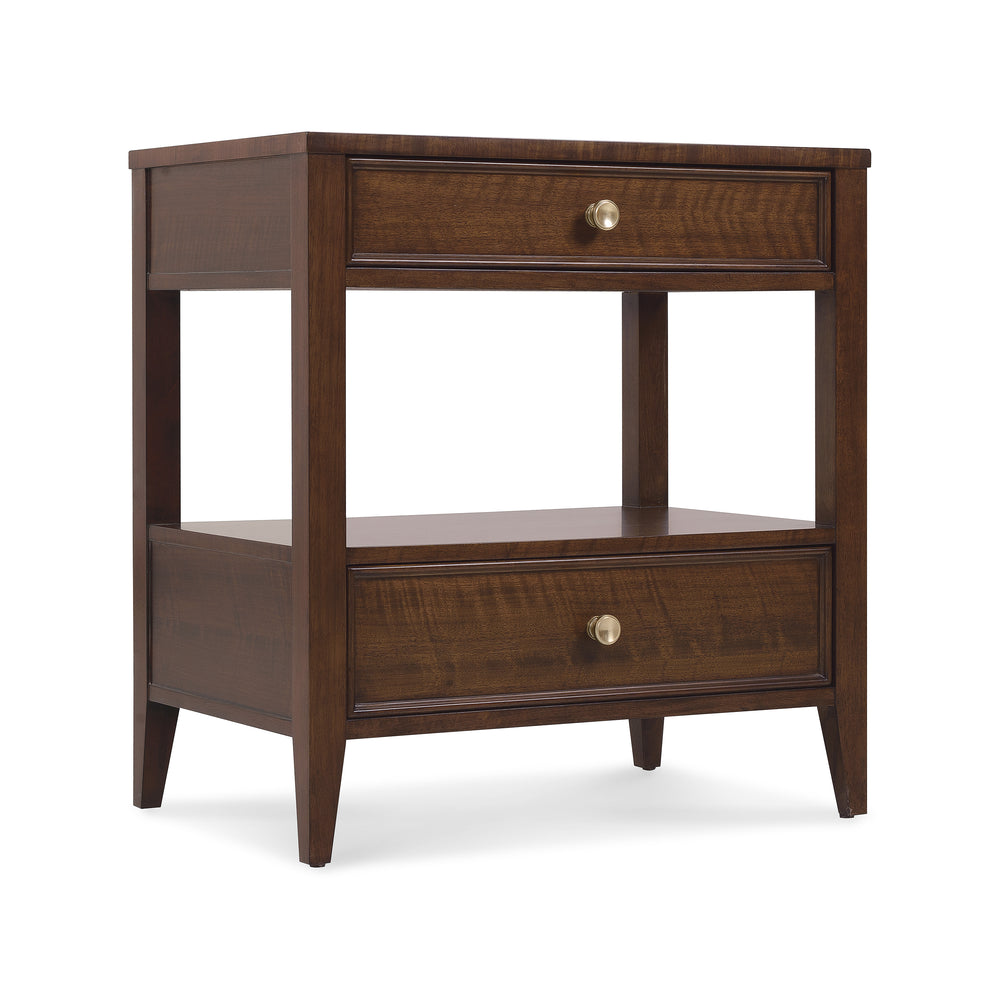 Archives 2-Drawer Nightstand with Open Storage